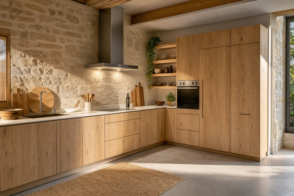 Cuisine mélaminé décor chêne : prix, avantages et limites