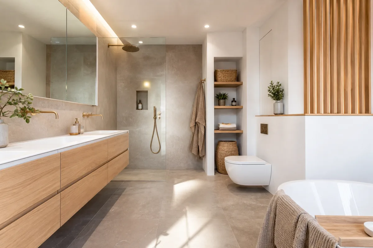 Meuble de salle de bain : suspendu ou posé, matériaux, largeurs